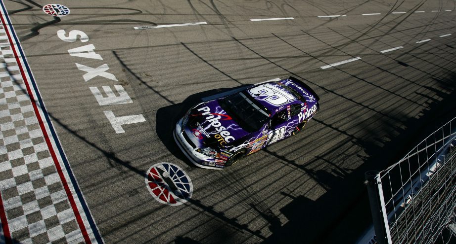 FORT WORTH, TX - APRIL 15: Jeff Burton, driver of the #31 Prilosec OTC Chevrolet, takes a victory lap in celebration of winning the NASCAR Nextel Cup Series Samsung 500 at Texas Motor Speedway on April 15, 2007 in Fort Worth, Texas. (Photo by Donald Miralle/Getty Images) | Getty Images