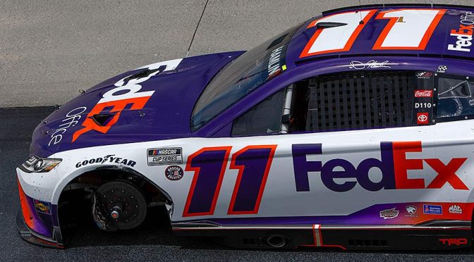 Wheel loss, crash hamper Denny Hamlin’s promising day at Dover