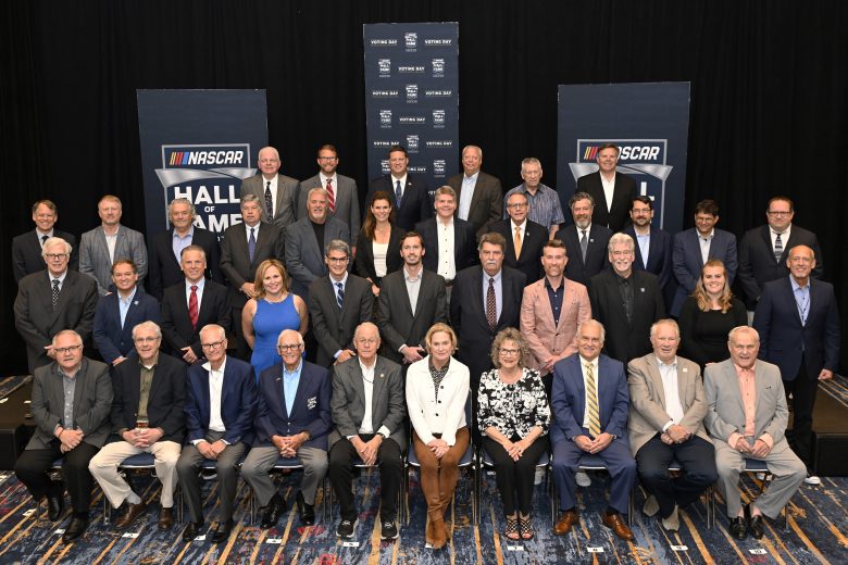 CHARLOTTE, NORTH CAROLINA - MAY 04: The voting panel poses for a photo before the NASCAR Hall of Fame Voting Day at NASCAR Hall of Fame on May 04, 2022 in Charlotte, North Carolina. (Photo by Eakin Howard/Getty Images) | Getty Images