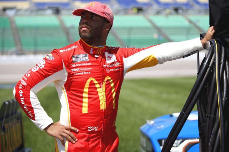 KANSAS CITY, KANSAS - MAY 14: Bubba Wallace, driver of the #52 Halmar International Toyota, waits on the grid during qualifying for the NASCAR Camping World Truck Series Heart of America 200 at Kansas Speedway on May 14, 2022 in Kansas City, Kansas. (Photo by Sean Gardner/Getty Images) | Getty Images