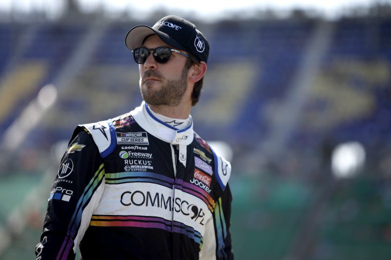 KANSAS CITY, KANSAS - MAY 14: Daniel Suarez, driver of the #99 CommScope Chevrolet, looks on during practice for the NASCAR Cup Series AdventHealth 400 at Kansas Speedway on May 14, 2022 in Kansas City, Kansas. (Photo by Sean Gardner/Getty Images) | Getty Images