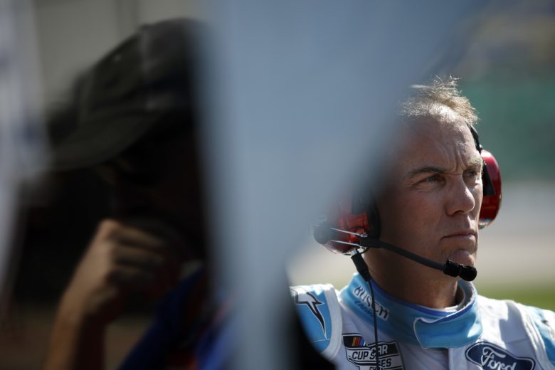 KANSAS CITY, KANSAS - MAY 14: Kevin Harvick, driver of the #4 Busch Light #ForTheFarmers Ford, looks on during practice for the NASCAR Cup Series AdventHealth 400 at Kansas Speedway on May 14, 2022 in Kansas City, Kansas. (Photo by Sean Gardner/Getty Images) | Getty Images