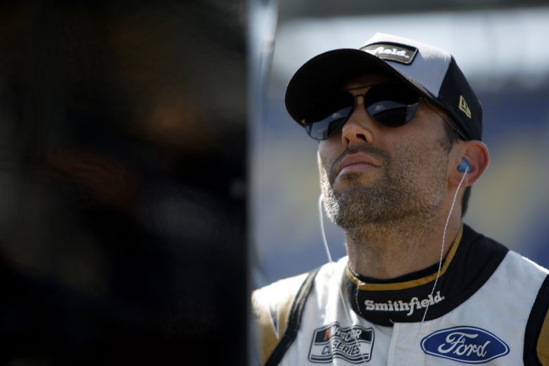 KANSAS CITY, KANSAS - MAY 14: Aric Almirola, driver of the #10 Smithfield Ford, looks on during practice for the NASCAR Cup Series AdventHealth 400 at Kansas Speedway on May 14, 2022 in Kansas City, Kansas. (Photo by Sean Gardner/Getty Images) | Getty Images