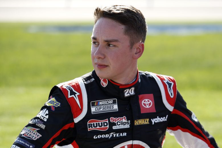 KANSAS CITY, KANSAS - MAY 14: Christopher Bell, driver of the #20 Rheem Toyota, looks on during qualifying for the NASCAR Cup Series AdventHealth 400 at Kansas Speedway on May 14, 2022 in Kansas City, Kansas. (Photo by Sean Gardner/Getty Images) | Getty Images