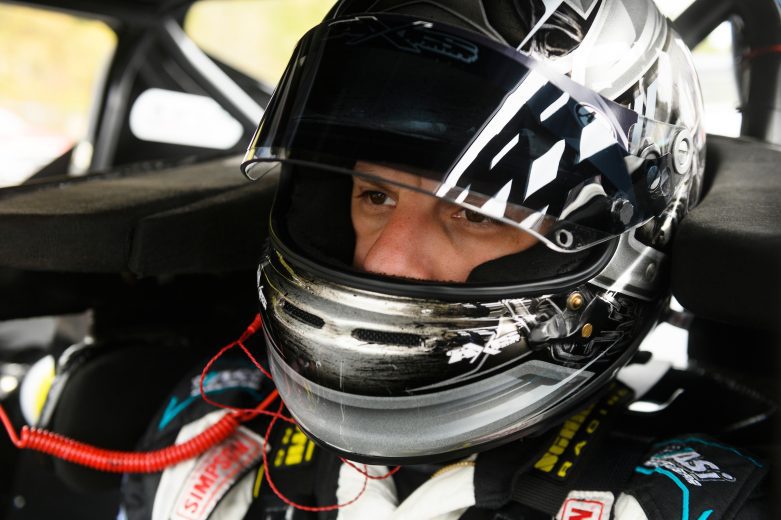 Justin Bonsignore, driver of the #51 Phoenix Communications, Inc. during the Miller Lite 200 for the Whelen Modified Tour at Riverhead Raceway on May 14, 2022 in Riverhead, New York. (Mike Lawrence/NASCAR)