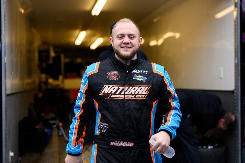 Timmy Solomito, driver of the #66 Natural Designs, Highmark during the Miller Lite 200 for the Whelen Modified Tour at Riverhead Raceway on May 14, 2022 in Riverhead, New York. (Mike Lawrence/NASCAR)