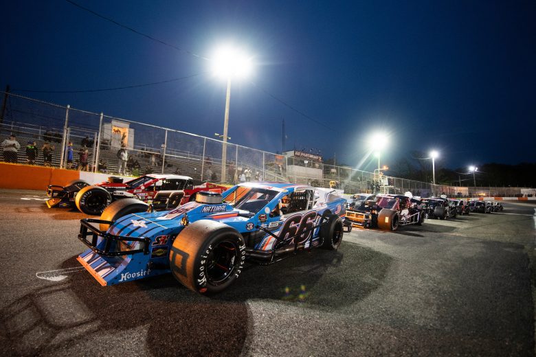 Starting grid including Timmy Solomito, driver of the #66 Natural Designs, Highmark during the Miller Lite 200 for the Whelen Modified Tour at Riverhead Raceway on May 14, 2022 in Riverhead, New York. (Mike Lawrence/NASCAR)