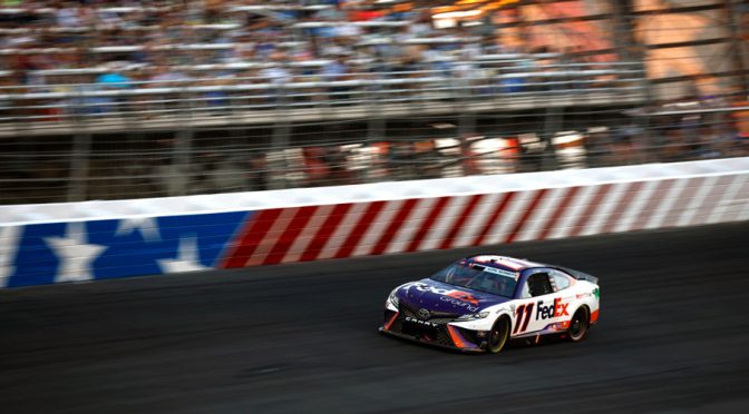 Denny Hamlin captures first career Coca-Cola 600 victory at Charlotte, prevailing in double overtime