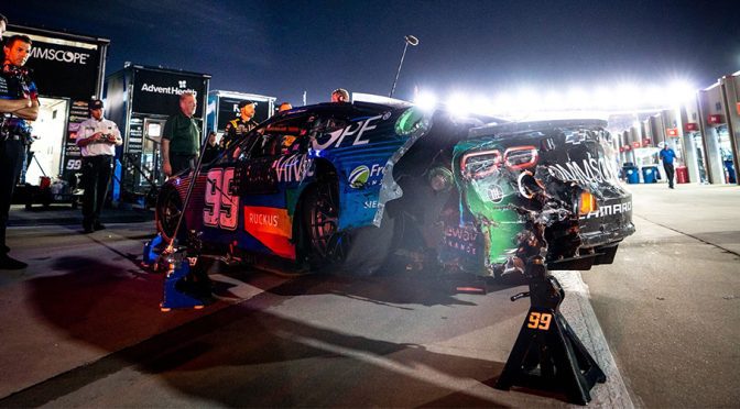 Suárez’s strong Coca-Cola 600 run ends in collision with Chris Buescher; Buescher OK after car flips