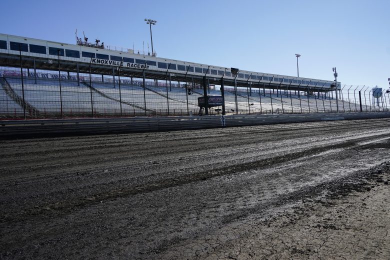 KNOXVILLE, IOWA - JUNE 17: Crews prepare the racing surface before the NASCAR Camping World Truck Series Clean Harbors 150 Practice at Knoxville Raceway on June 17, 2022 in Knoxville, Iowa. (Photo by Kyle Rivas/Getty Images) | Getty Images