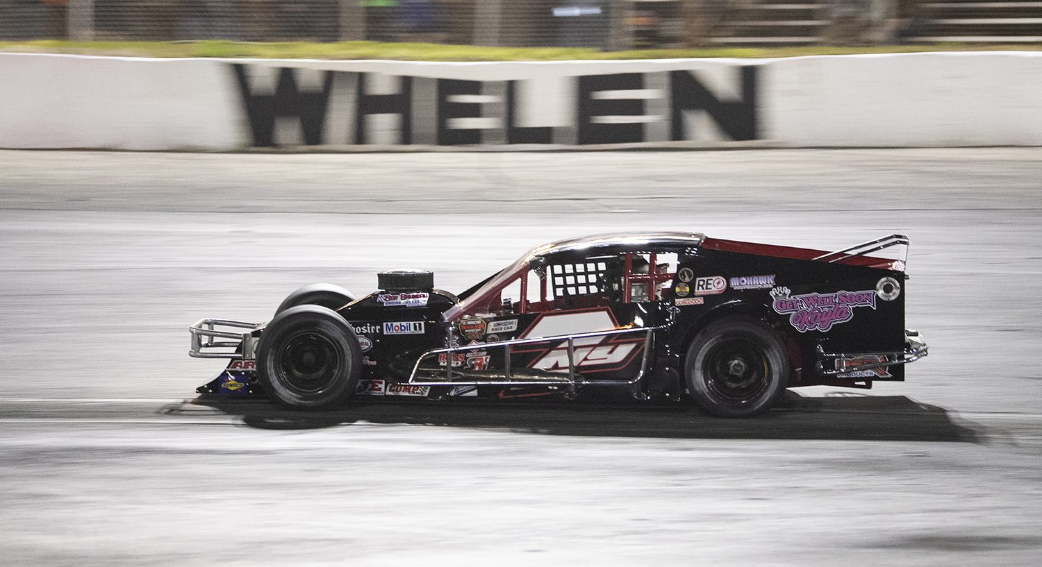 Doug Coby, driver of the #7 John Blewitt Inc during the Miller Lite 200 for the Whelen Modified Tour at Riverhead Raceway on May 14, 2022 in Riverhead, New York. (Mike Lawrence/NASCAR)
