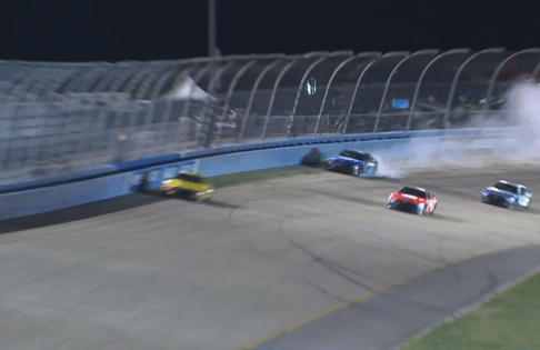 A caution for a stray tire from the No. 17 in the middle of green-flag pit stops sure will make things interesting.