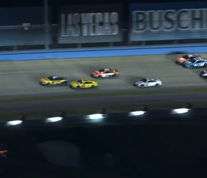 We’ve got all sorts of chaos on a late-race restart.