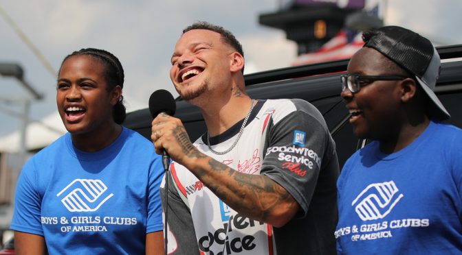Country music star Kane Brown surprises Boys & Girls Club kids at Nashville Superspeedway