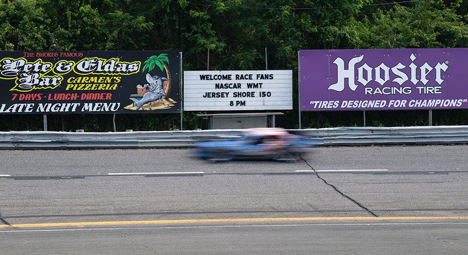 An overall view of practice during the Jersey Shore 150 for the Whelen Modified Tour at Wall Stadium Speedway on July 9, 2022 in Wall Township, New Jersey. (Kostas Lymperopoulos/NASCAR)