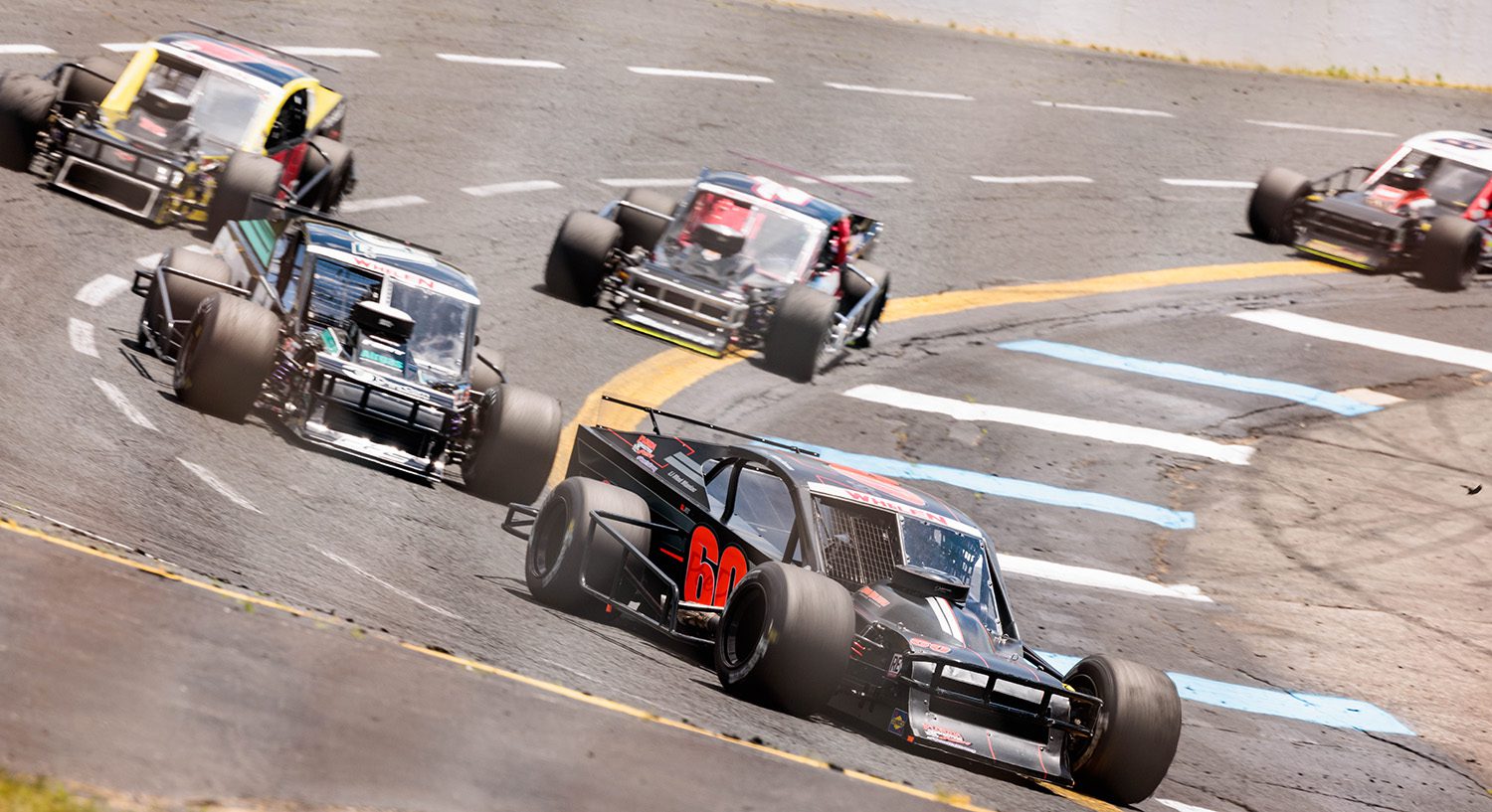 Matt Hirschman, driver of the #60 PeeDee Motorsports car during the Duel at the Dog 200 for the Whelen Modified Tour at Monadnock Speedway on June 19, 2022 in Winchester, New Hampshire. (Nick Grace/NASCAR)