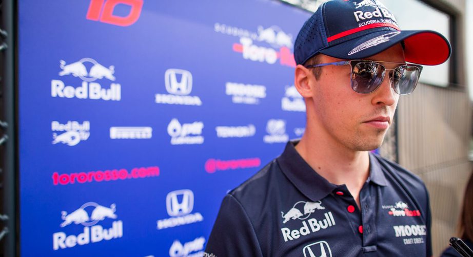 Daniil Kyvat in Red Bull shirt and hat
