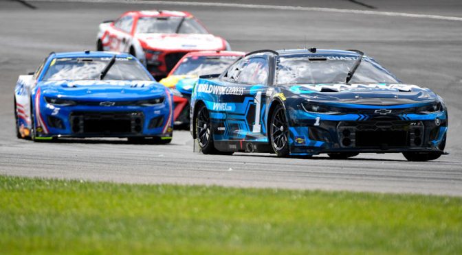 Featured Image for Ross Chastain, Austin Dillon penalized for short-cutting after taking access road