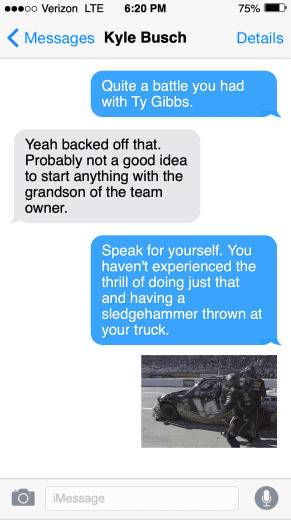 Fake text to Kevin Harvick