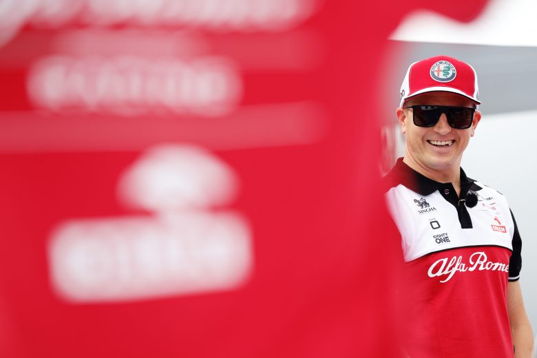 AUSTIN, TEXAS - OCTOBER 21: Kimi Raikkonen of Finland and Alfa Romeo Racing plays basketball on the NBA court in the Paddock during previews ahead of the F1 Grand Prix of USA at Circuit of The Americas on October 21, 2021 in Austin, Texas. (Photo by Jared C. Tilton/Getty Images) | Getty Images