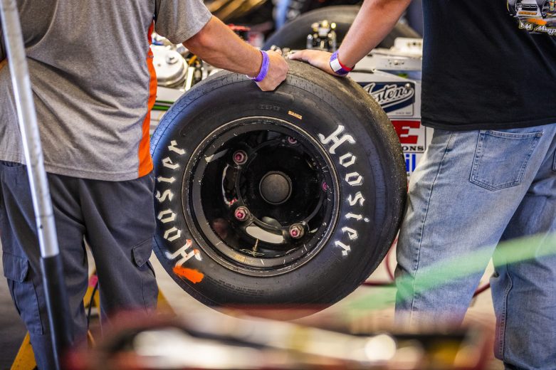 A general view of the garage during the Phoenix Communications 150 for the Whelen Modified Tour at Thompson Speedway Motorsports Park on August 18, 2022 in Claremont, New Hampshire. (Adam Glanzman/NASCAR)