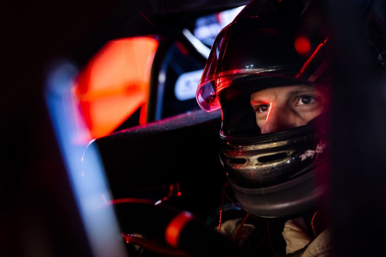 Justin Bonsignore, driver of the #51 Phoenix Communications, Inc., looks on during practice for the Phoenix Communications 150 for the Whelen Modified Tour at Thompson Speedway Motorsports Park on August 18, 2022 in Claremont, New Hampshire. (Adam Glanzman/NASCAR)