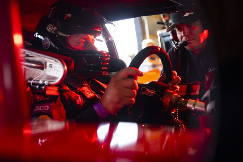 Patrick Emerling, driver of the #07 Captain Pips Marina & Hideaway, during practice for the Phoenix Communications 150 for the Whelen Modified Tour at Thompson Speedway Motorsports Park on August 18, 2022 in Claremont, New Hampshire. (Adam Glanzman/NASCAR)