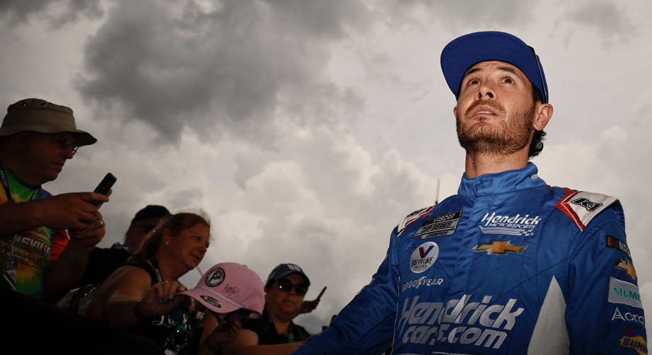Kyle Larson walks at Watkins Glen.