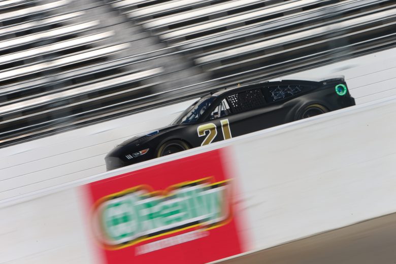 Harrison Burton powers the No. 21 Ford in Day 1 of the Martinsville Speedway organizational test