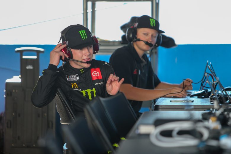 Ty Gibbs offers feedback during Day 1 of the Martinsville Speedway organizational test