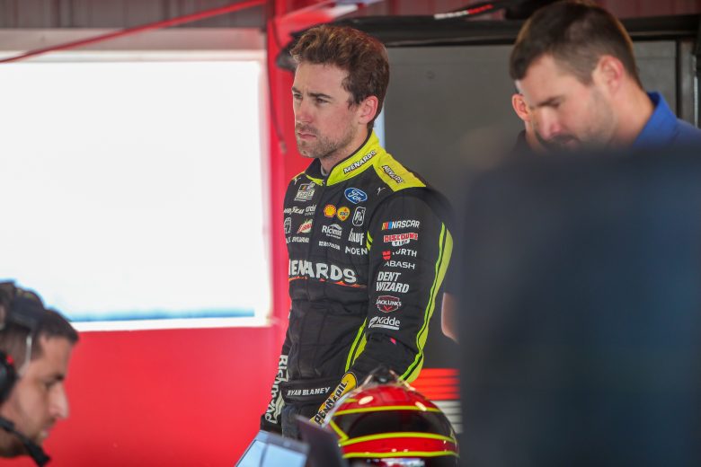 Ryan Blaney during a break in the action at Day 1 of the Martinsville Speedway organizational test