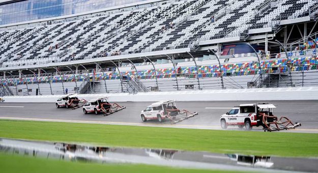The NASCAR Truck Driving Team at work at the Tri-Oval at Daytona International Speedway