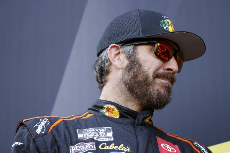Martin Truex Jr. shown during driver intros at Daytona