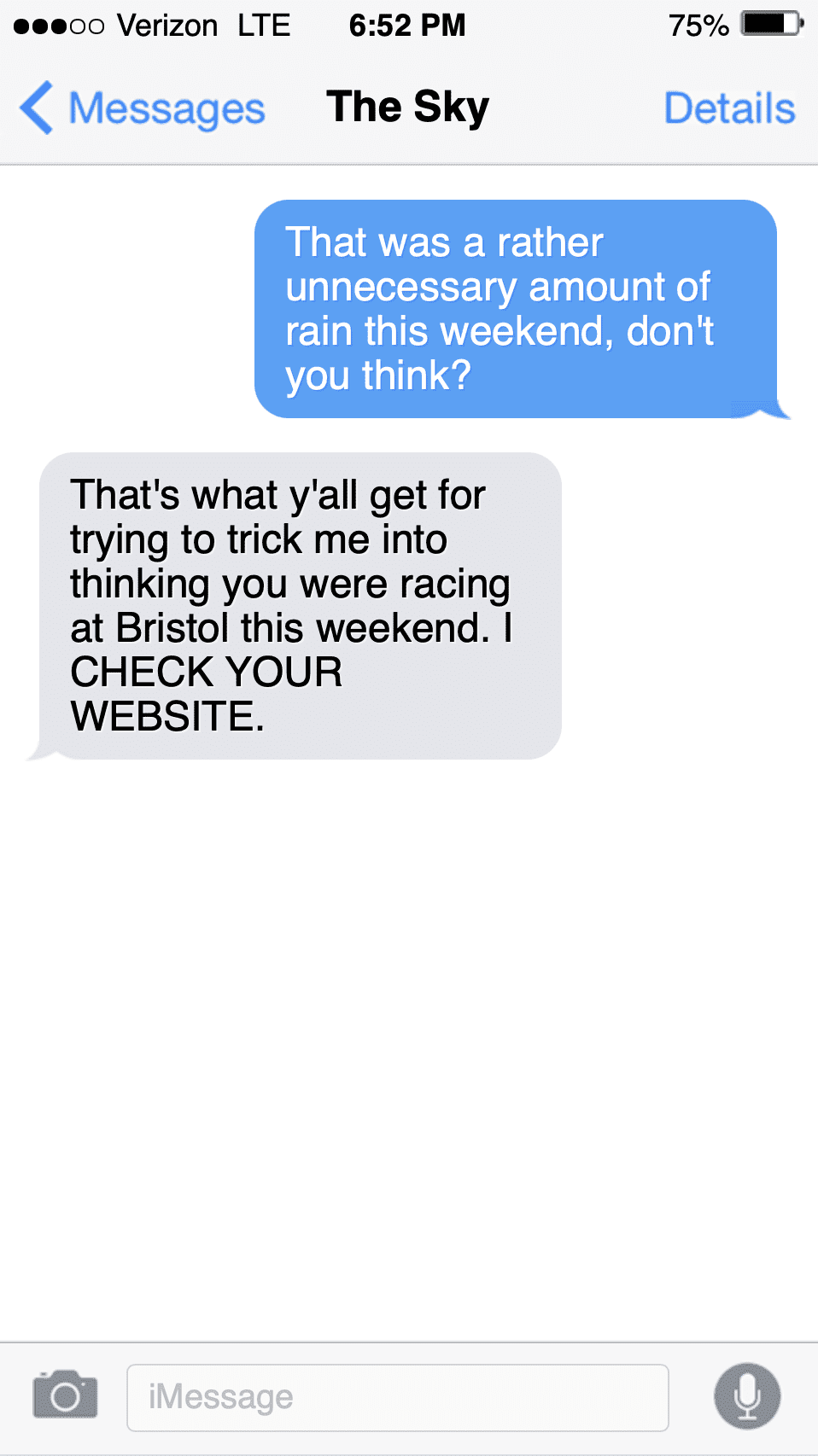 nascarcasm Fake texts to Daytona winner Austin Dillon NASCAR