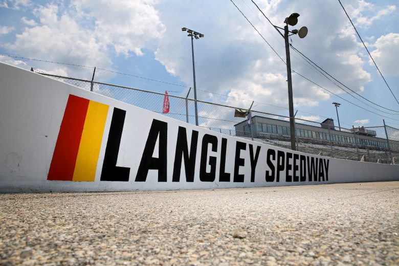Signage during the CheckeredFlag.com 150 for the NASCAR Whelen Modified Tour at Larry King Law's Langley Speedway on August 27, 2022 in Hampton, Virginia. (Ryan M. Kelly/NASCAR)