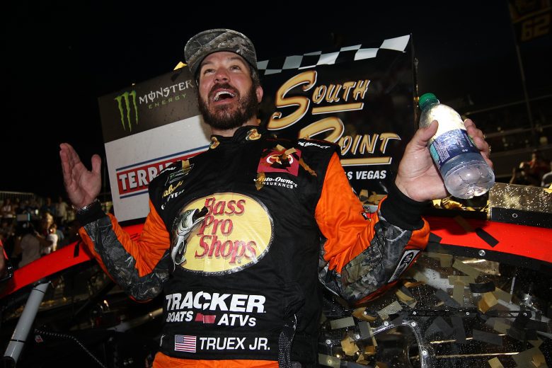 Martin Truex Jr. celebrating at Las Vegas