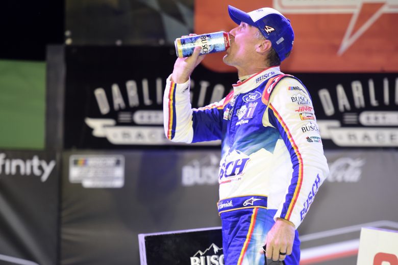 Kevin Harvick celebrating at Darlington