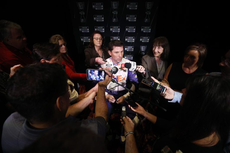 Denny Hamlin at NASCAR Cup Series Playoffs Media Day