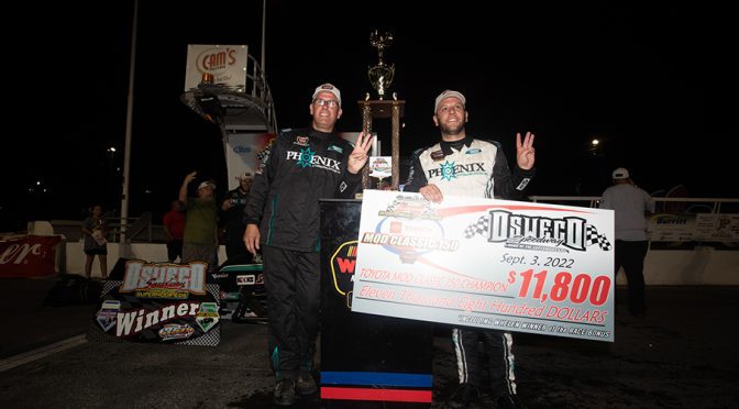 Featured Image for Justin Bonsignore holds on for third victory of 2022 at Oswego Speedway