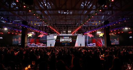 View of NASCAR Awards banquet stage at Nashville