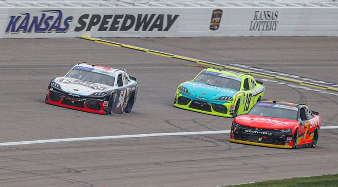 Featured Image for Fire and rain: Allgaier, Gibbs slam doors before Kansas stoppage, snag top fives