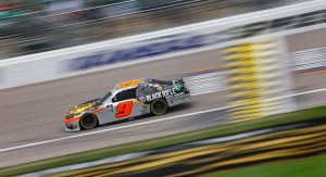 Noah Gragson races in the Xfinity race at Kansas