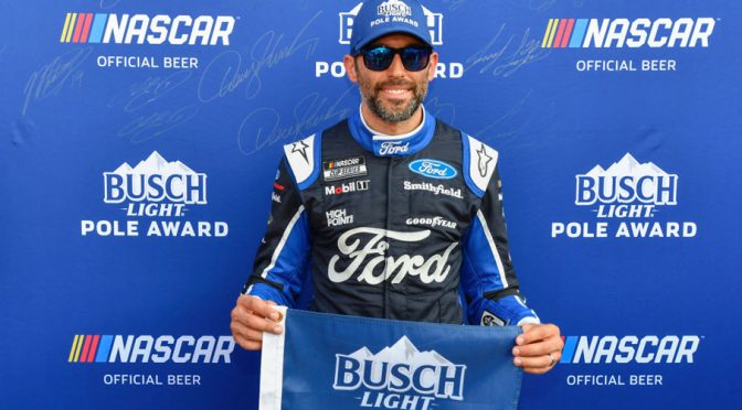 Aric Almirola rolls to the Busch Light Pole in Bristol qualifying