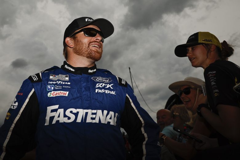 WATKINS GLEN, NEW YORK - AUGUST 21: Chris Buescher, driver of the #17 Fastenal Ford, enters the track prior to the NASCAR Cup Series Go Bowling at The Glen at Watkins Glen International on August 21, 2022 in Watkins Glen, New York. (Photo by Chris Graythen/Getty Images) | Getty Images