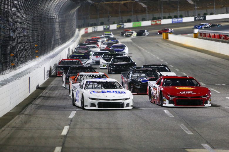 Bobby McCarty (22) and Mike Looney (87) during the ValleyStar Credit Union 300 at Martinsville Speedway on September 24, 2022. (Adam Fenwick/NASCAR)
