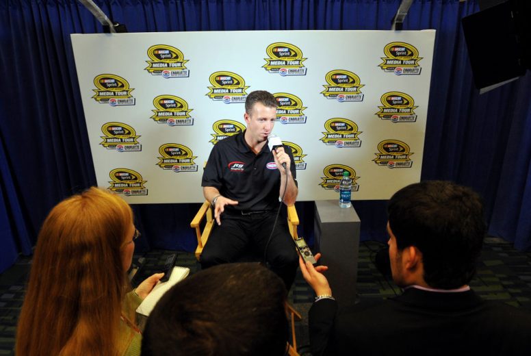 Allmendinger speaks with the media