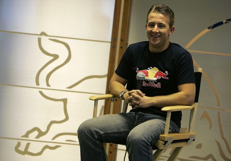 Allmendinger speaks with the media