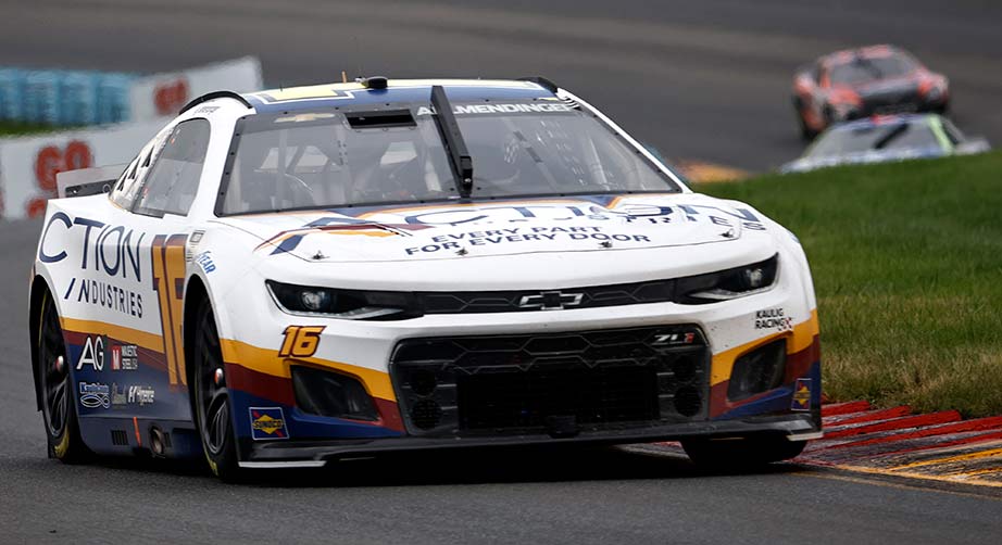 AJ Allmendinger wheels the No. 16 Chevrolet through the esses during Cup Series action at Watkins Glen