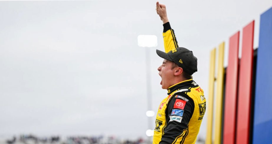 Christopher Bell celebrates in Martinsville Victory Lane.