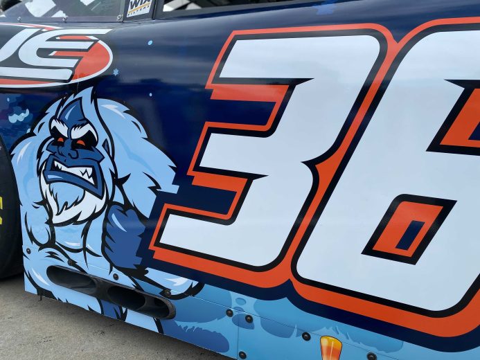A look at the right door of Alex Labbe's No. 36 Chevrolet
